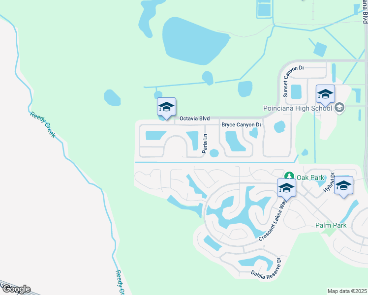 map of restaurants, bars, coffee shops, grocery stores, and more near 5685 Sycamore Canyon Drive in Kissimmee
