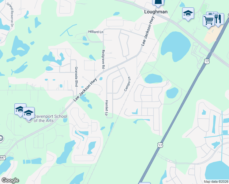 map of restaurants, bars, coffee shops, grocery stores, and more near 612 Meadow Bend Drive in Davenport