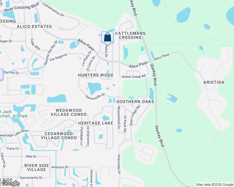 map of restaurants, bars, coffee shops, grocery stores, and more near 5051 Musselshell Drive in New Port Richey