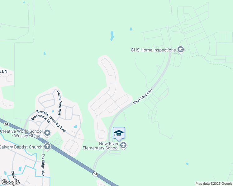map of restaurants, bars, coffee shops, grocery stores, and more near 32723 Harmony Oaks Drive in Wesley Chapel
