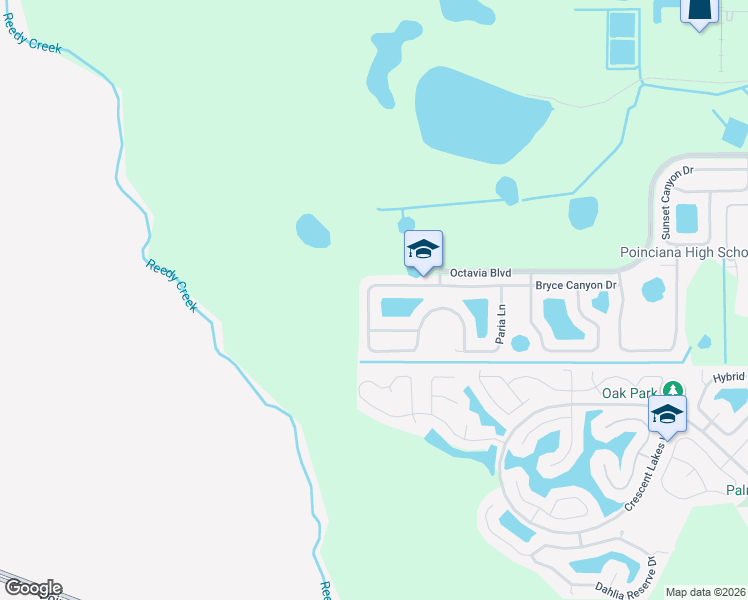 map of restaurants, bars, coffee shops, grocery stores, and more near 5588 Sycamore Canyon Drive in Kissimmee