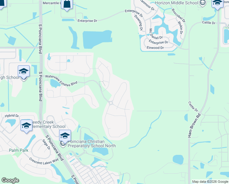 map of restaurants, bars, coffee shops, grocery stores, and more near 2313 Ballard Cove Road in Kissimmee