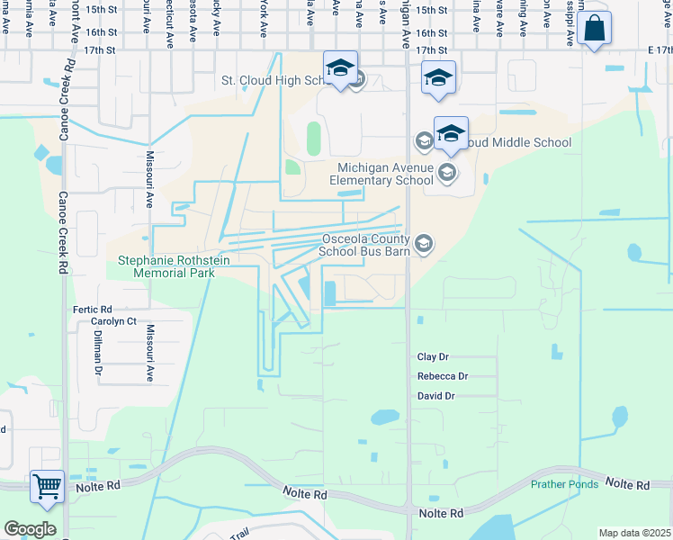 map of restaurants, bars, coffee shops, grocery stores, and more near 2778 Andes Way in St. Cloud