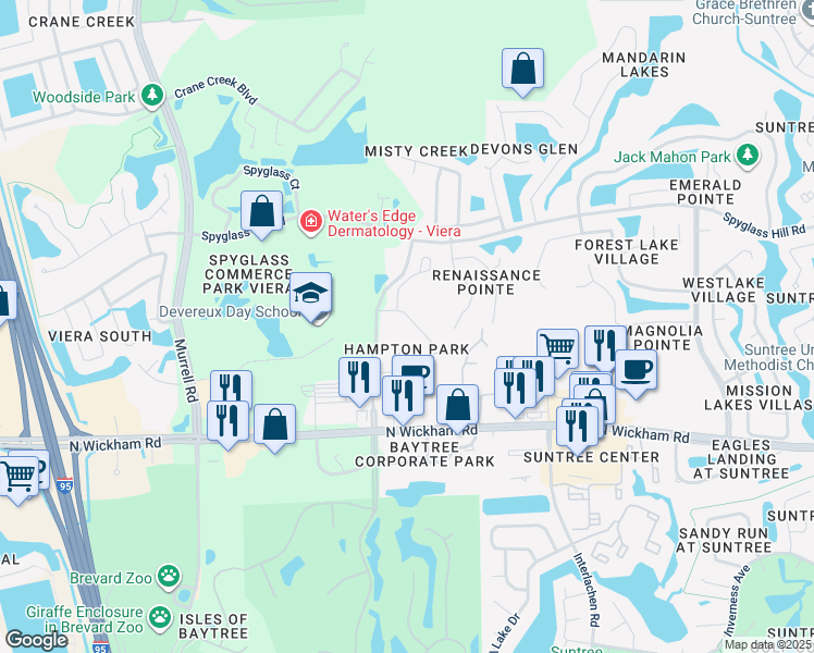 map of restaurants, bars, coffee shops, grocery stores, and more near 500 Trotter Lane in Melbourne