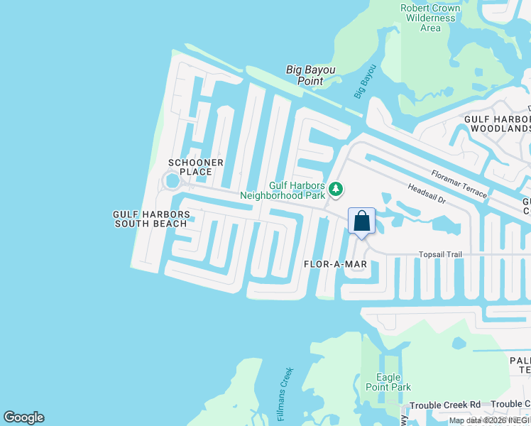 map of restaurants, bars, coffee shops, grocery stores, and more near 5214 Leeward Lane in New Port Richey