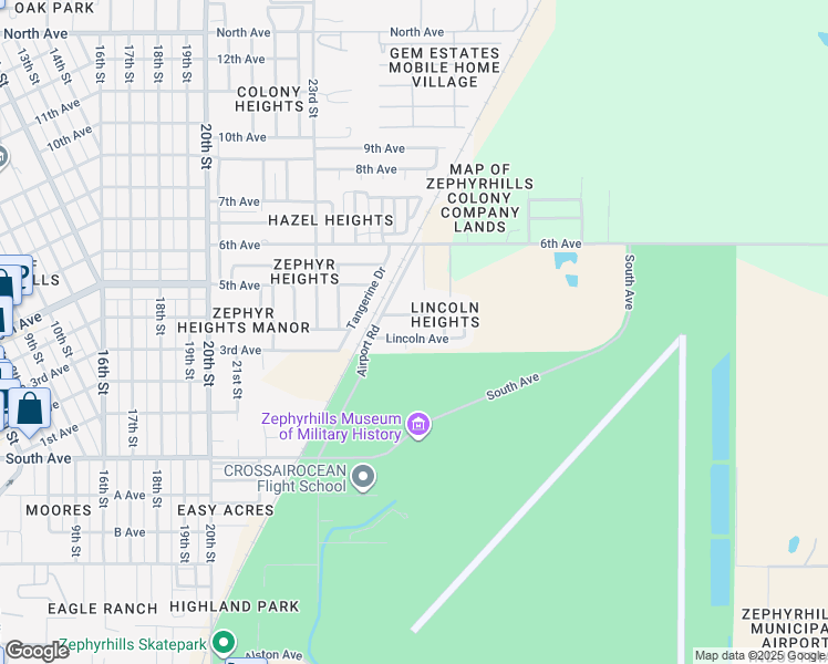 map of restaurants, bars, coffee shops, grocery stores, and more near 39437 Lincoln Avenue in Zephyrhills