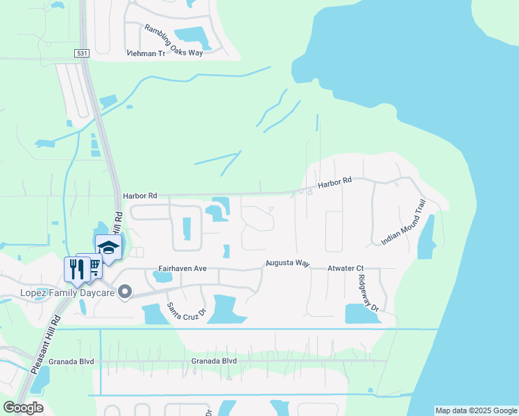 map of restaurants, bars, coffee shops, grocery stores, and more near 2414 Eagle Trace Drive in Kissimmee