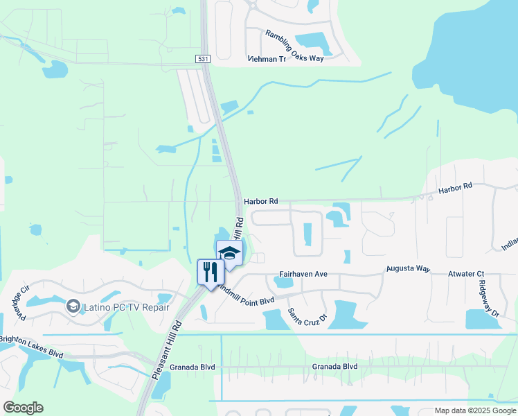 map of restaurants, bars, coffee shops, grocery stores, and more near 2709 Garrett Nicholas Loop in Kissimmee