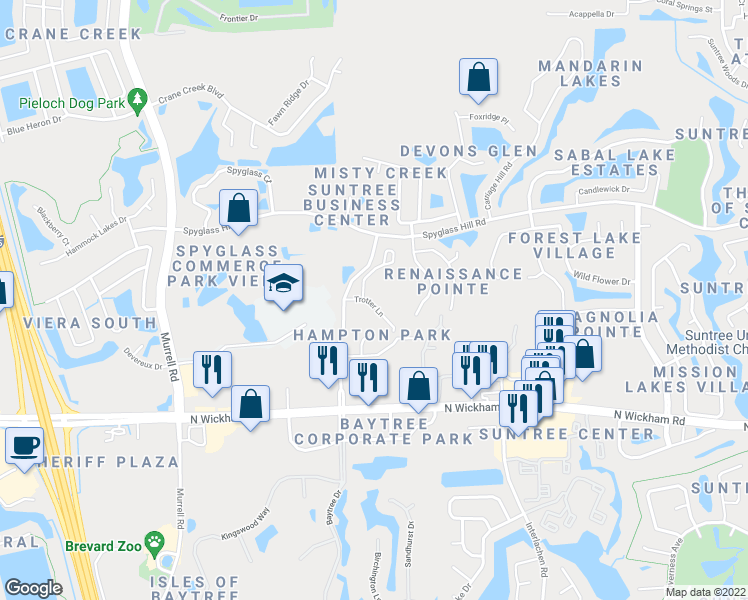 map of restaurants, bars, coffee shops, grocery stores, and more near 600 Trotter Lane in Melbourne