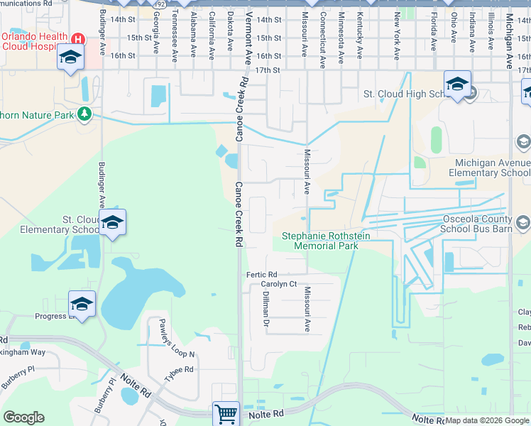 map of restaurants, bars, coffee shops, grocery stores, and more near 2473 Bulrush Drive in St. Cloud