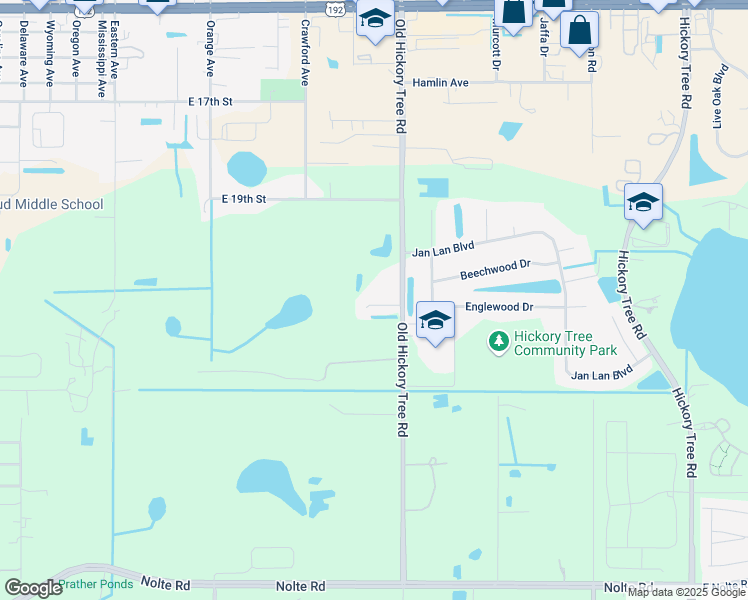 map of restaurants, bars, coffee shops, grocery stores, and more near 1060 Gary Drive in St. Cloud
