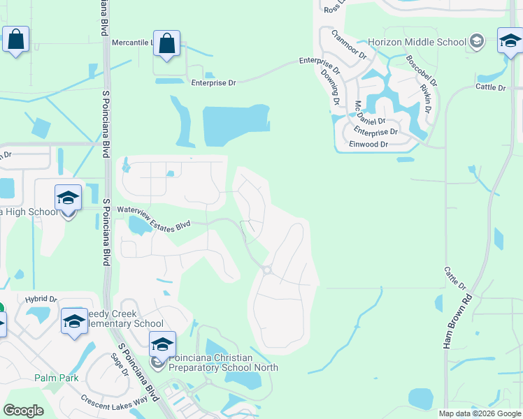 map of restaurants, bars, coffee shops, grocery stores, and more near 2250 Waukegan Drive in Kissimmee