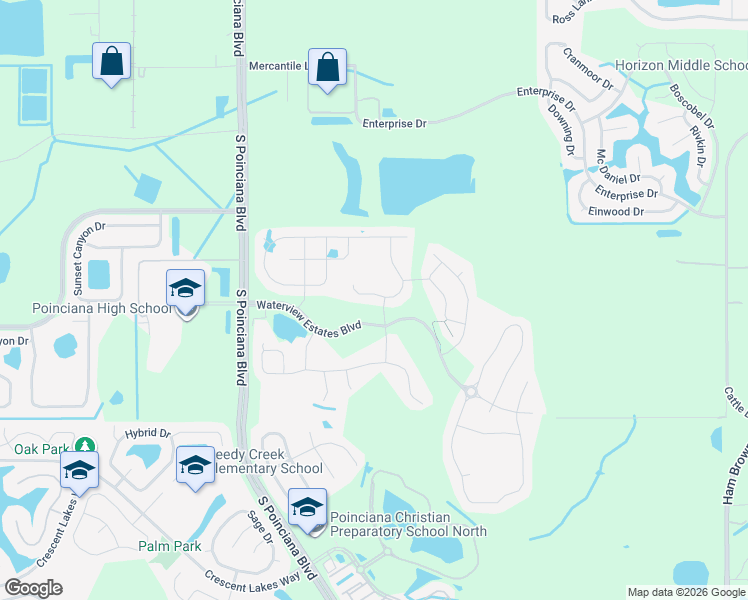 map of restaurants, bars, coffee shops, grocery stores, and more near 2237 Cypress Lake Place in Kissimmee