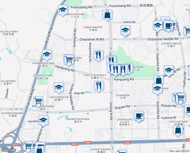 map of restaurants, bars, coffee shops, grocery stores, and more near in Changsha