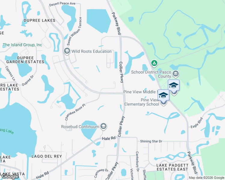 map of restaurants, bars, coffee shops, grocery stores, and more near 22978 Wood Violet Court in Land O' Lakes
