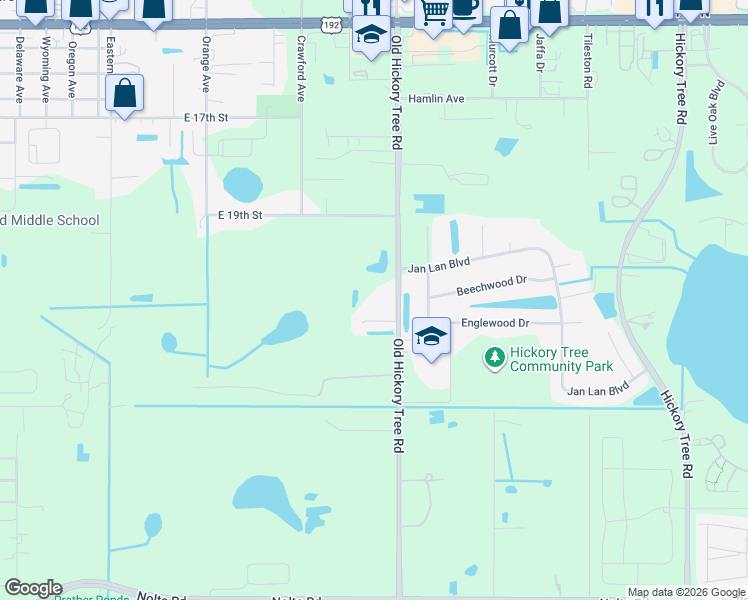 map of restaurants, bars, coffee shops, grocery stores, and more near 2270 Old Hickory Tree Road in St. Cloud