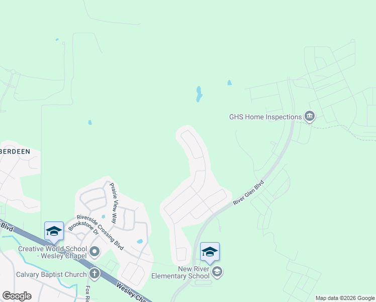 map of restaurants, bars, coffee shops, grocery stores, and more near 5624 Fisher Glen Loop in Wesley Chapel