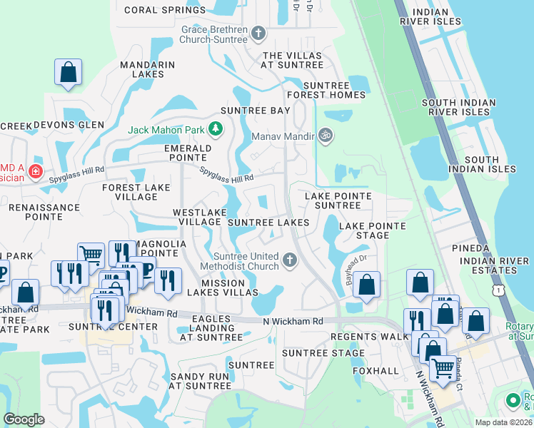 map of restaurants, bars, coffee shops, grocery stores, and more near 443 Cynthia Court in Melbourne