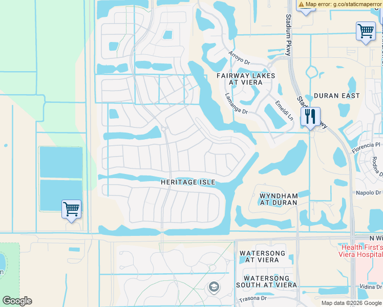 map of restaurants, bars, coffee shops, grocery stores, and more near 6916 Owen Drive in Melbourne