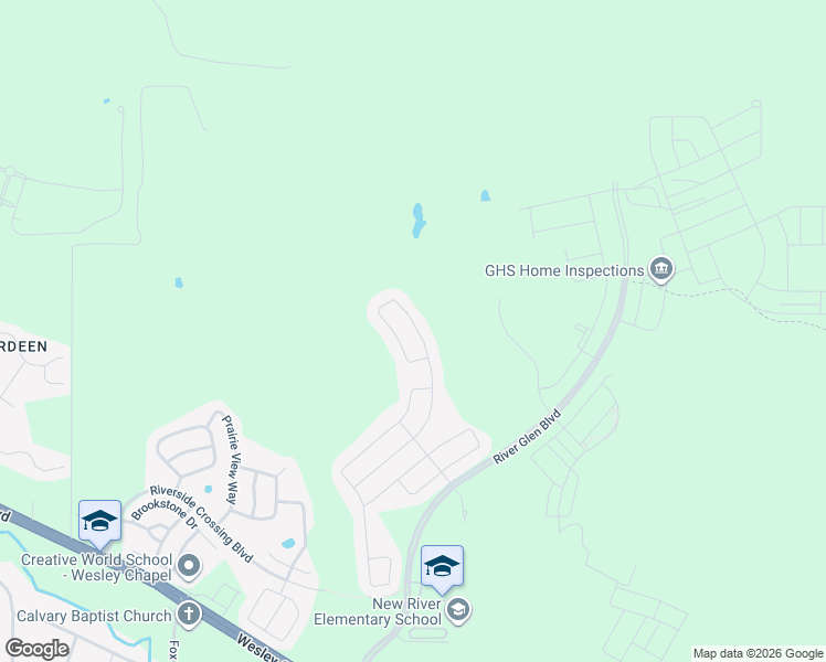 map of restaurants, bars, coffee shops, grocery stores, and more near 5419 Suncatcher Drive in Wesley Chapel