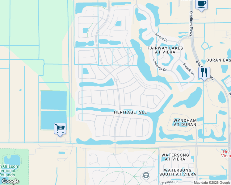 map of restaurants, bars, coffee shops, grocery stores, and more near 6931 Abbeyville Road in Melbourne