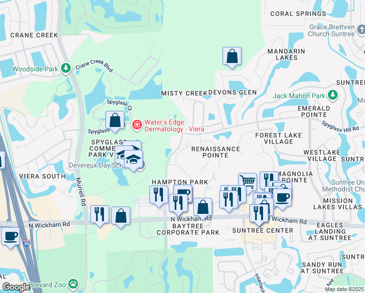 map of restaurants, bars, coffee shops, grocery stores, and more near 812 Handsome Cab Lane in Melbourne