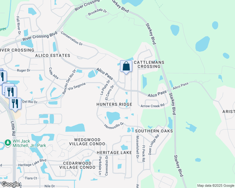 map of restaurants, bars, coffee shops, grocery stores, and more near 5318 Las Flores Via in New Port Richey