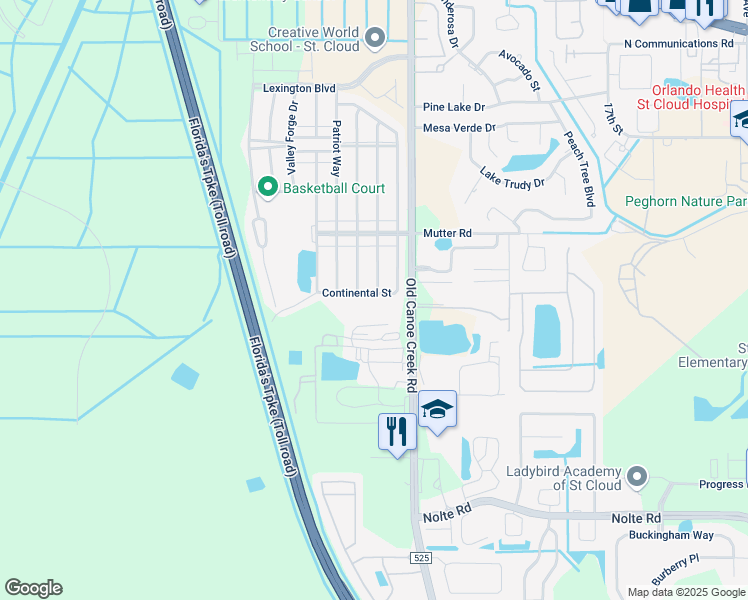 map of restaurants, bars, coffee shops, grocery stores, and more near 2140 Continental Street in St. Cloud