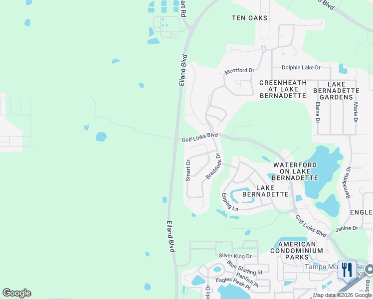 map of restaurants, bars, coffee shops, grocery stores, and more near 5645 Passing Pine Lane in Zephyrhills
