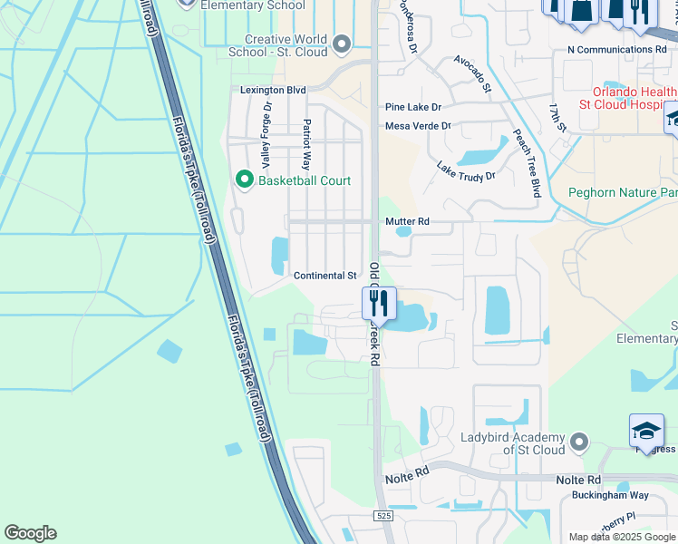 map of restaurants, bars, coffee shops, grocery stores, and more near 2140 Continental Street in St. Cloud