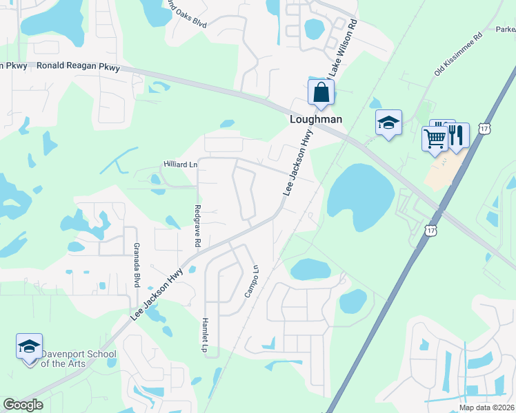 map of restaurants, bars, coffee shops, grocery stores, and more near 733 Wildflower Road in Davenport