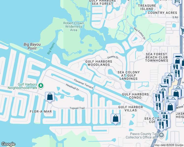 map of restaurants, bars, coffee shops, grocery stores, and more near 4257 Perry Place in NEW PRT RCHY