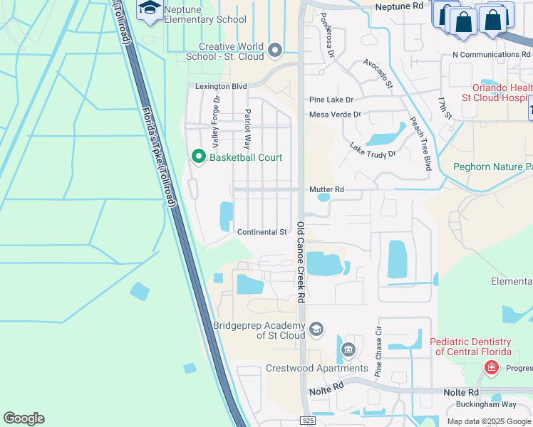 map of restaurants, bars, coffee shops, grocery stores, and more near 2111 Congress Lane in Saint Cloud