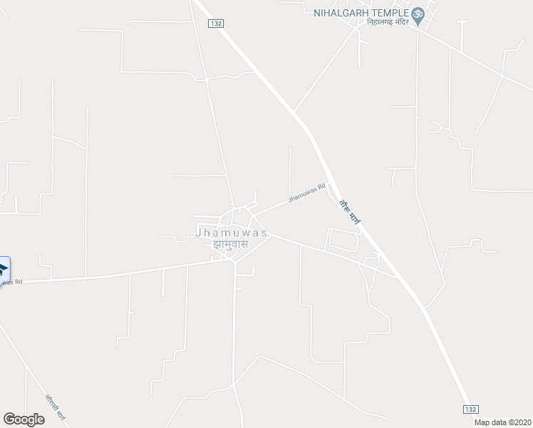 map of restaurants, bars, coffee shops, grocery stores, and more near Jhamuwas Road in Jhamuwas