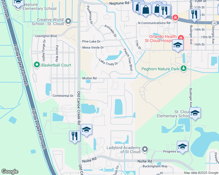 map of restaurants, bars, coffee shops, grocery stores, and more near 1924 Oakview Circle in St. Cloud