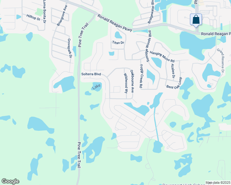 map of restaurants, bars, coffee shops, grocery stores, and more near 5436 Solterra Circle in Davenport