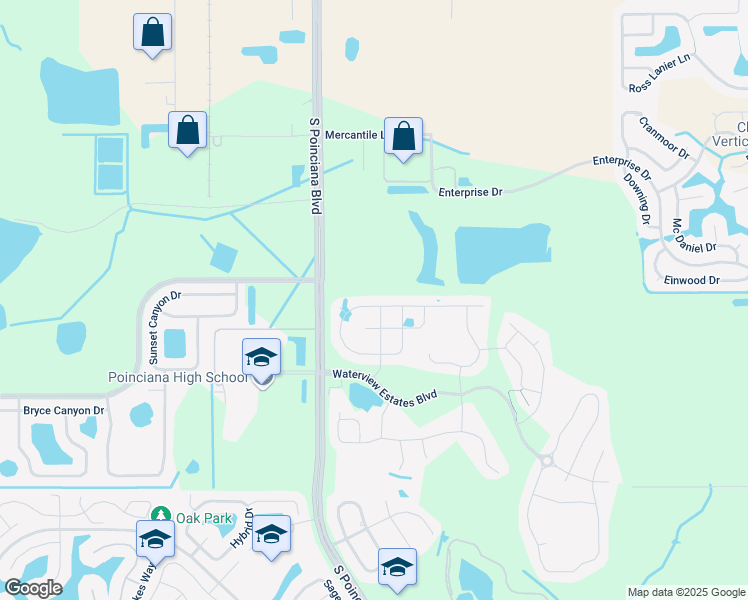 map of restaurants, bars, coffee shops, grocery stores, and more near 2201 Caywood Street in Kissimmee