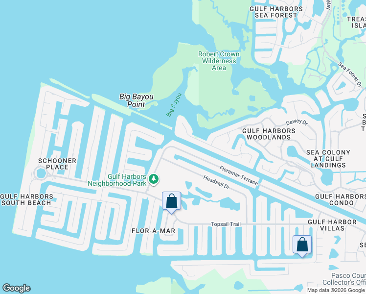 map of restaurants, bars, coffee shops, grocery stores, and more near 3936 Floramar Terrace in Port Richey