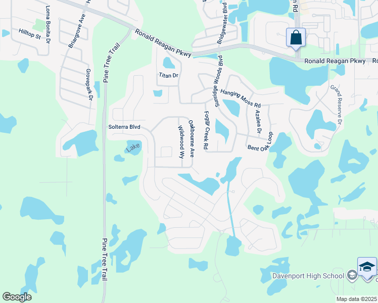 map of restaurants, bars, coffee shops, grocery stores, and more near 5294 Wildwood Way in Davenport