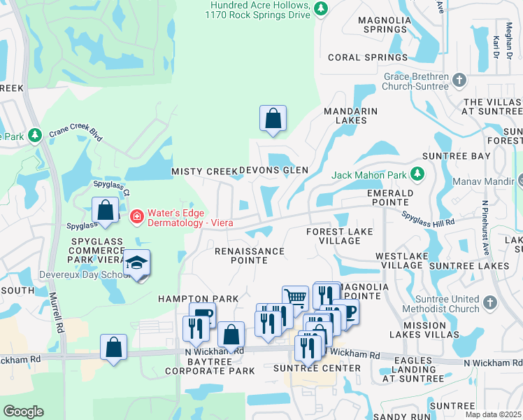 map of restaurants, bars, coffee shops, grocery stores, and more near 625 Ashbury Avenue in Melbourne