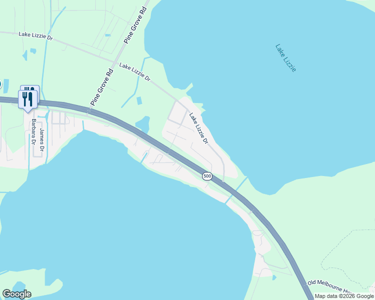 map of restaurants, bars, coffee shops, grocery stores, and more near 2261 Lake Lizzie Court in St. Cloud