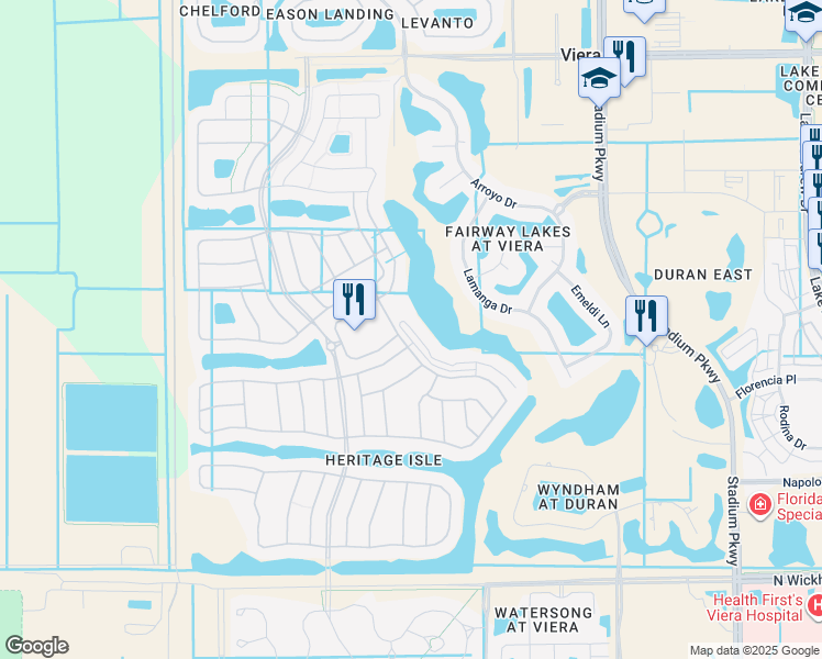 map of restaurants, bars, coffee shops, grocery stores, and more near 6828 Toland Drive in Melbourne