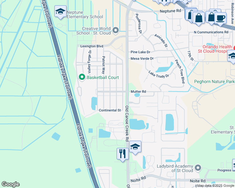 map of restaurants, bars, coffee shops, grocery stores, and more near 4510 Capital Boulevard in St. Cloud