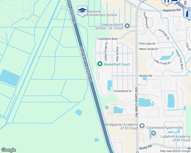 map of restaurants, bars, coffee shops, grocery stores, and more near 2141 Betsy Ross Lane in St. Cloud