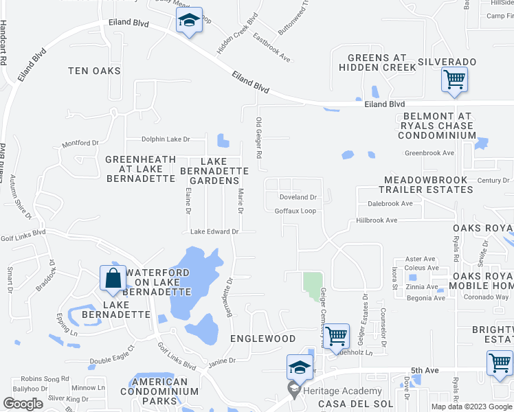 map of restaurants, bars, coffee shops, grocery stores, and more near 35712 Doveland Drive in Zephyrhills