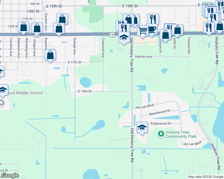 map of restaurants, bars, coffee shops, grocery stores, and more near 850 East 19th Street in St. Cloud
