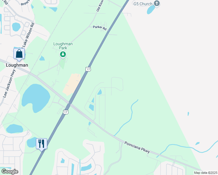 map of restaurants, bars, coffee shops, grocery stores, and more near Vista Villages Boulevard in Loughman