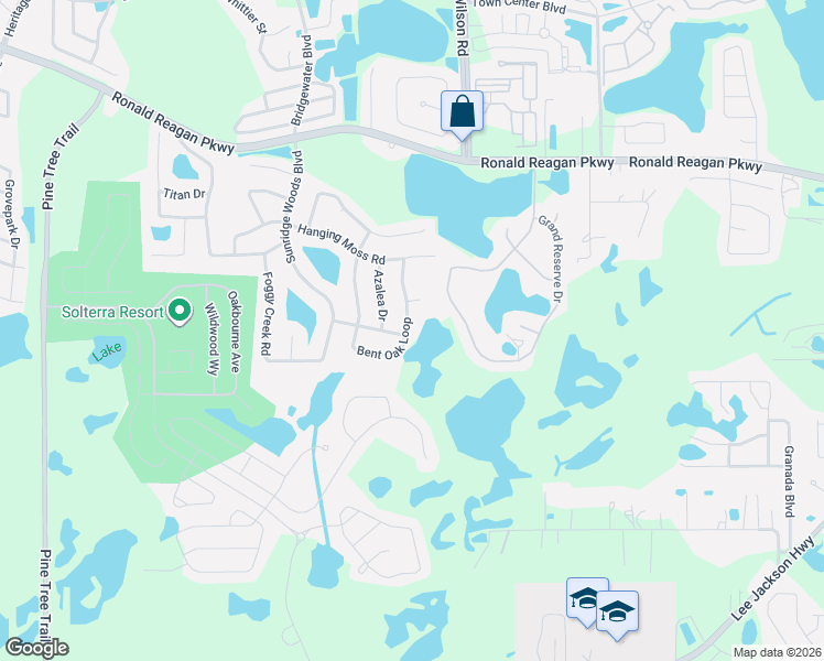 map of restaurants, bars, coffee shops, grocery stores, and more near 513 Bent Oak Loop in Davenport