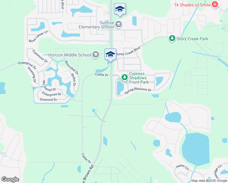 map of restaurants, bars, coffee shops, grocery stores, and more near 4454 Spring Blossom Drive in Kissimmee