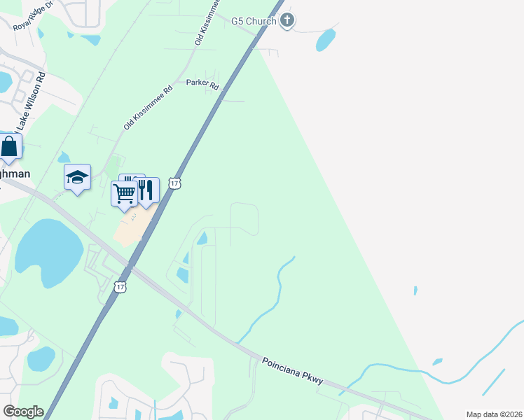 map of restaurants, bars, coffee shops, grocery stores, and more near 573 Vista Villages Boulevard in Loughman